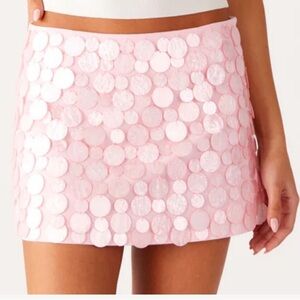 Peppermayo Pink Sequin Mini Skirt NWT